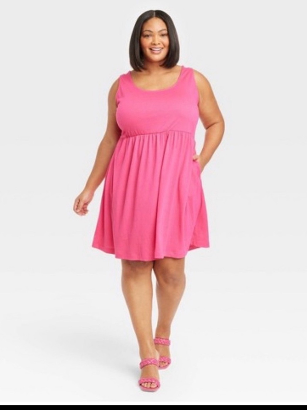Ava & Viv Babydoll Empire Waist Pink Dress